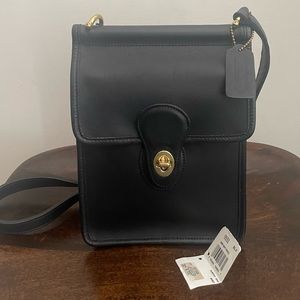 Coach Black Crossbody Bag with Gold Accents